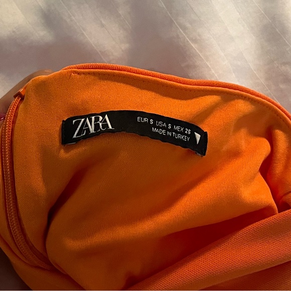 ORANGE CROSS OVER RUSHED MINI DRESS - Picture 7 of 7